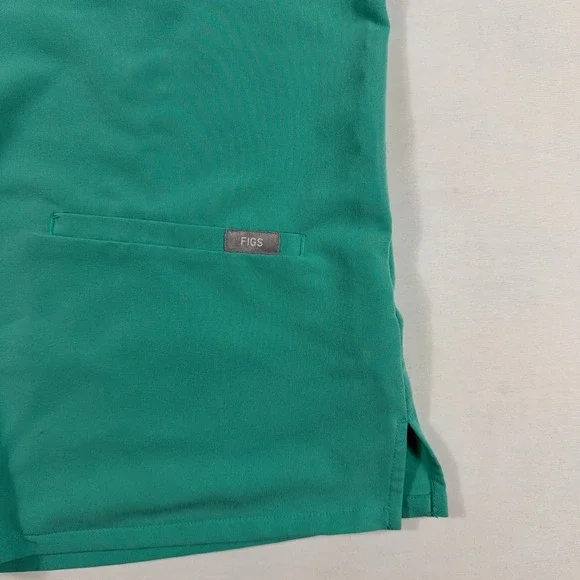 Figs Technical Collection Livingston Scrub Set V-Neck Top Pants S Teal Green